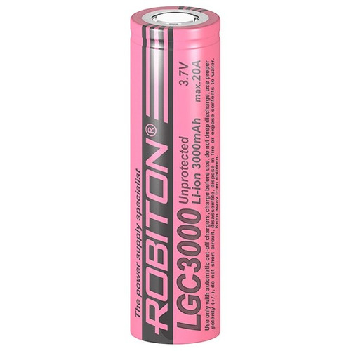 Аккумулятор ROBITON LGC3000 20A (LG 18650HG2) без защиты PK1 15701