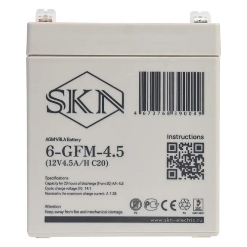 Аккумулятор SKN 6-GFM-4.5 (12V4.5A/H C20)