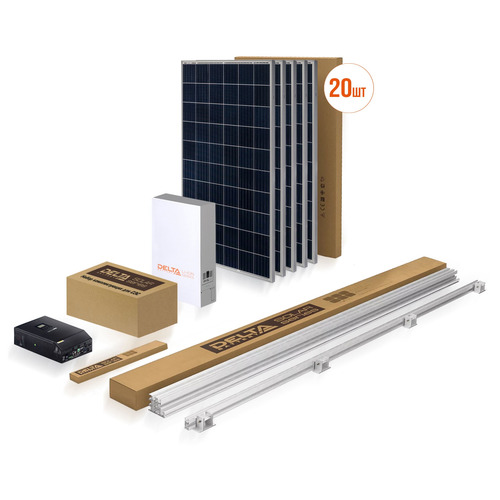 Гибридная солнечная электростанция мощностью 5 кВт, с углом, LFP накопитель, SPP-HYBRID 5PRO AL