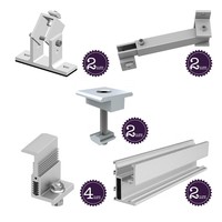 Комплект креплений для монтажа 2 солнечных панелей с регулируемым углом Комплект креплений для монтажа 2 солнечных панелей с регулируемым углом