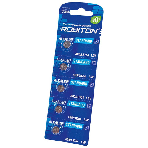 Элемент питания ROBITON STANDARD R-AG5-0-BL5 AG5 (0% Hg) BL5 16952