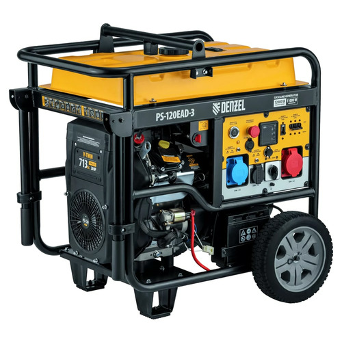 Бензиновый генератор PS-120EAD-3, 12 кВт, 230/400 В, 40л, разъём ATS, перекл.режима, электростартер Denzel