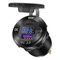 Автомобильная зарядка с вольтметром 65 Вт Автомобильная зарядка с вольтметром 65 Вт