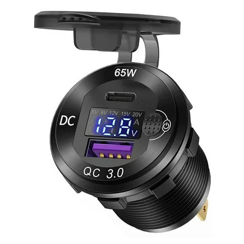 Автомобильная зарядка с вольтметром 65 Вт